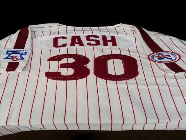 Philadelphia Phillies Dave Cash Autographed Jersey - Carls Cards