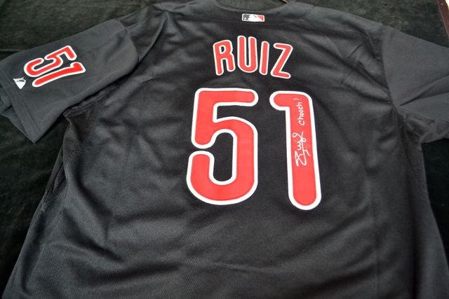 Carlos Ruiz Autographed White Majestic Baseball Jersey