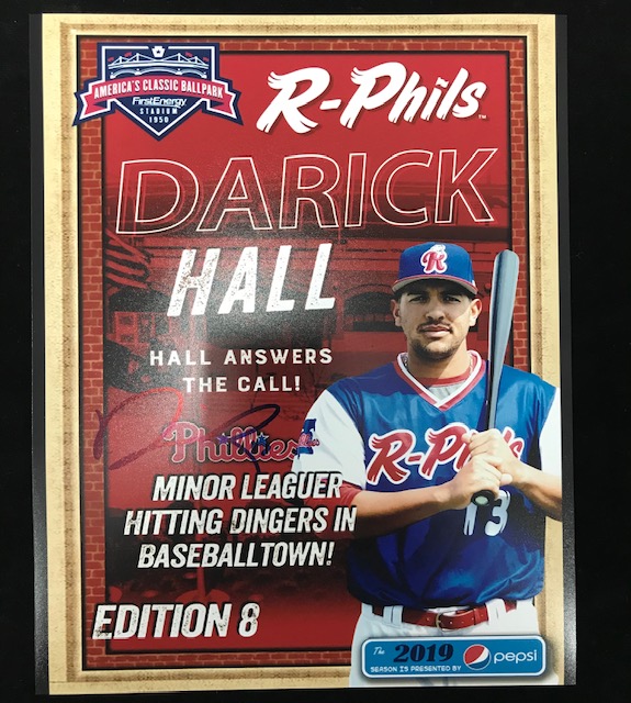 Reading Phillies Darick Hall Autographed 8 x 10 - Carls Cards & Collectibles