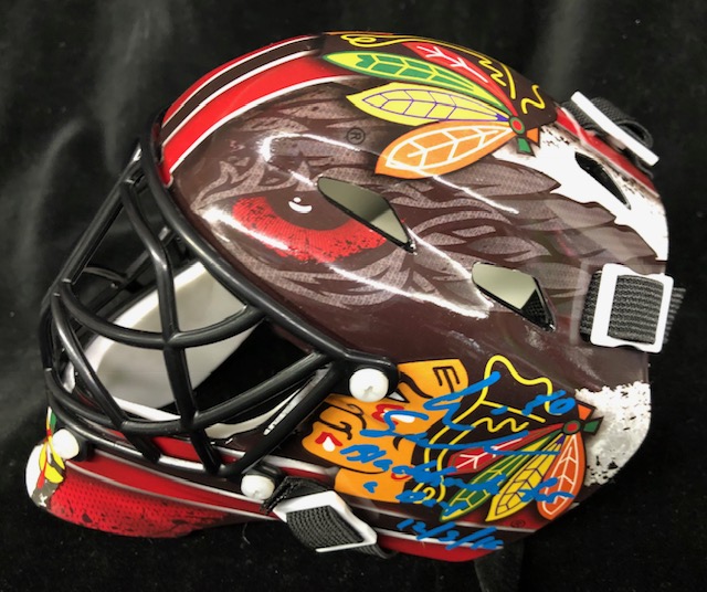 Ojibwe artist designs Chicago Blackhawks helmet for new goalie