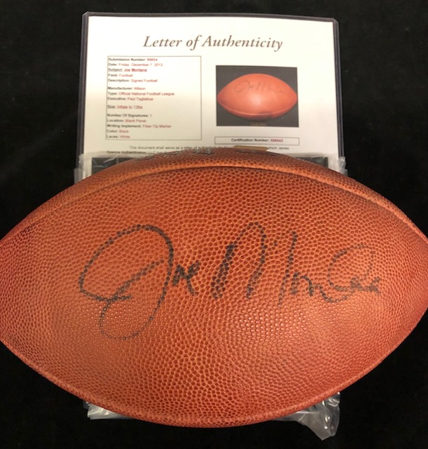 joe montana autographed football