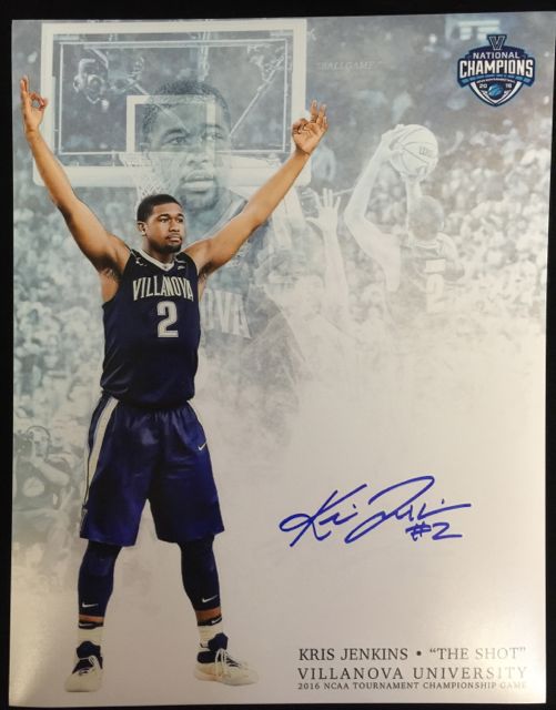 Autographed/Signed Kris Jenkins Villanova Blue College Basketball
