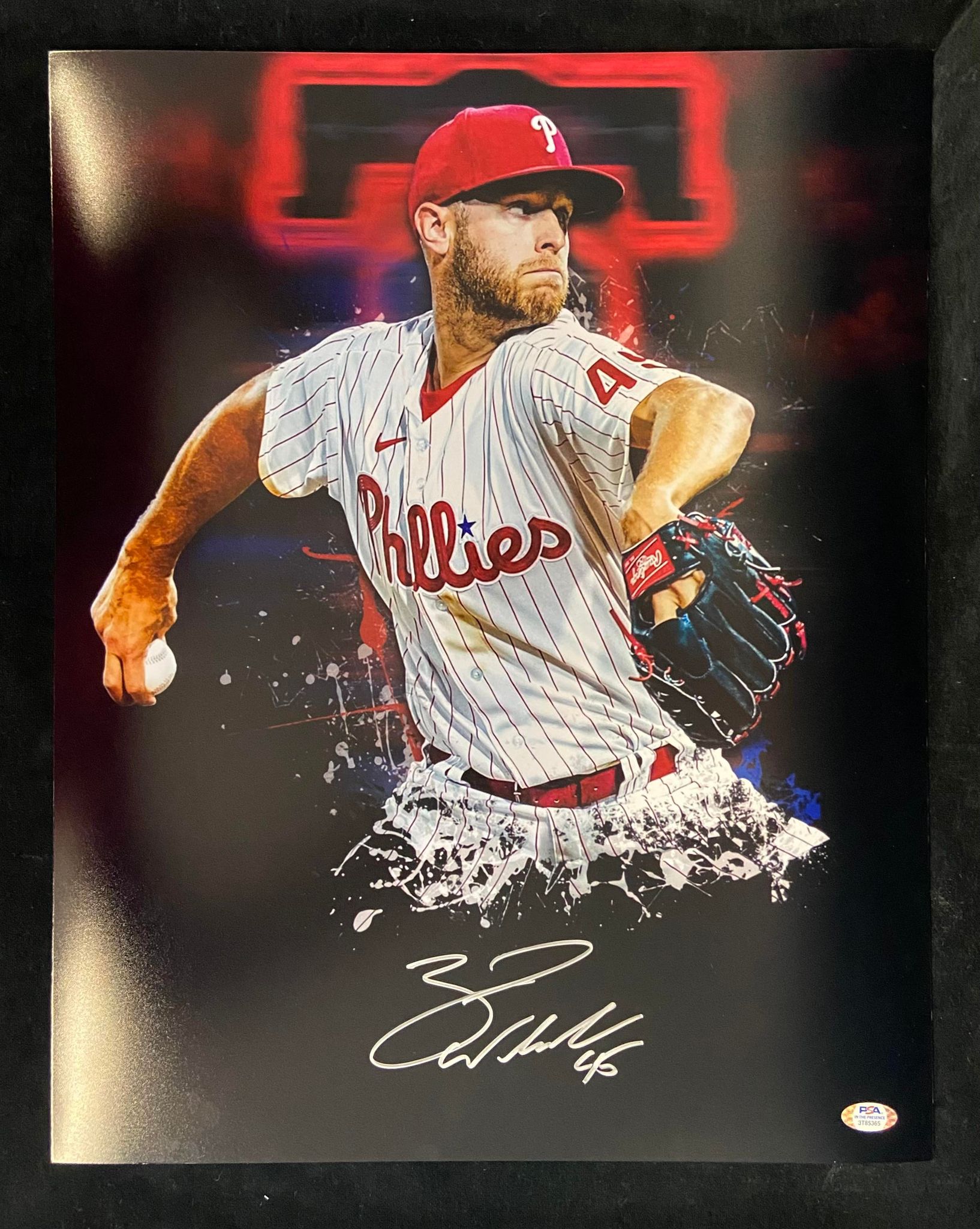 Zach Wheeler Signed Framed 16x20 Philadelphia Phillies Spotlight Photo PSA